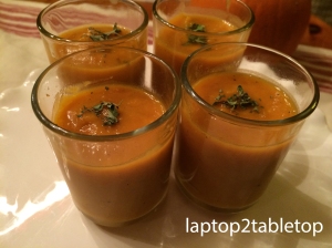 sweet potato, carrot ad apple soup